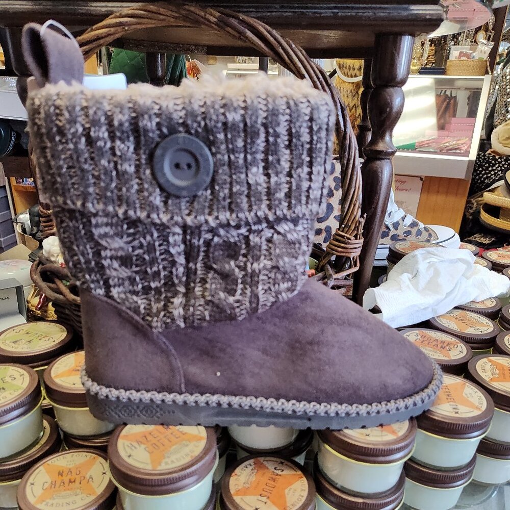 MUK LUKS BROWN JANET BOOTS KNIT